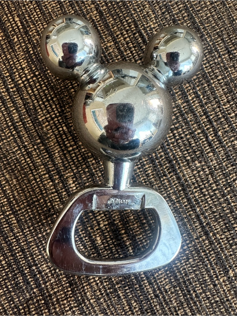 Disney Silver Mickey Head Bottle Opener - Shiny Chrome Finish